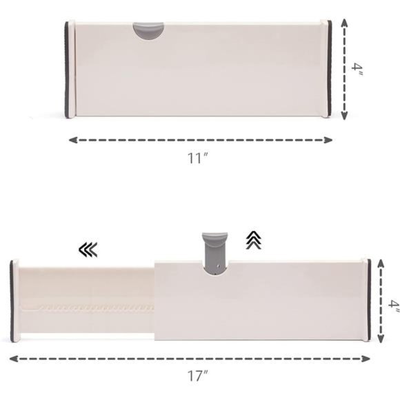 4 Pack Adjustable Dresser Drawer Dividers Organizers, Plastic Expandable Drawer - Picture 2 of 7